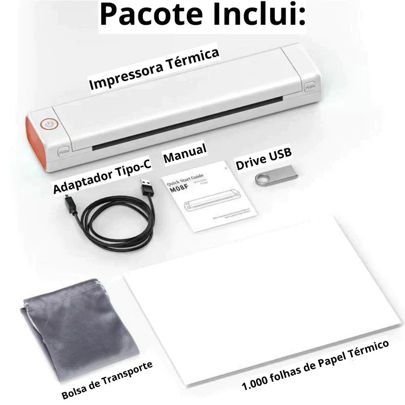 BluPrinter™ - Impressora Portátil + (Refil de Papel e Brinde Surpresa)