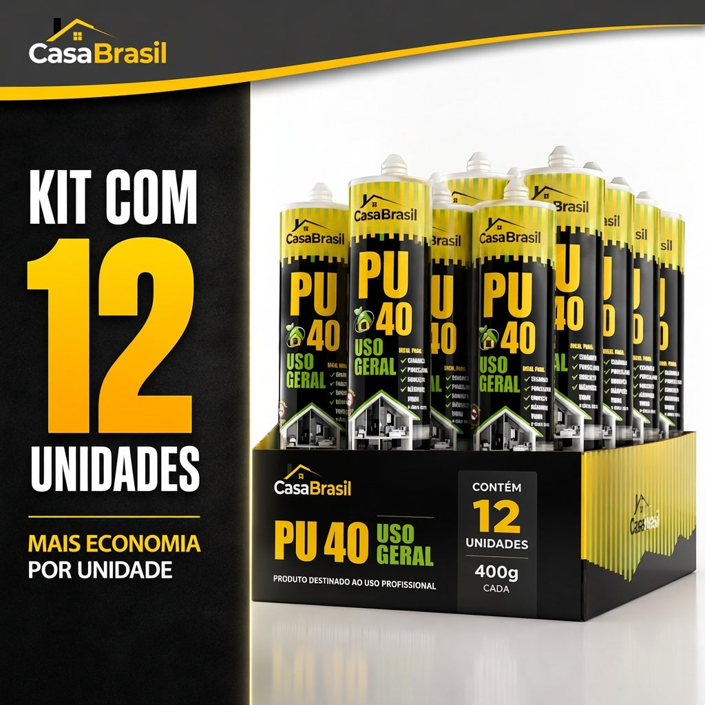 Kit 12 Selante PU 40 Uso Geral – Vedação Profissional Anti Infiltração