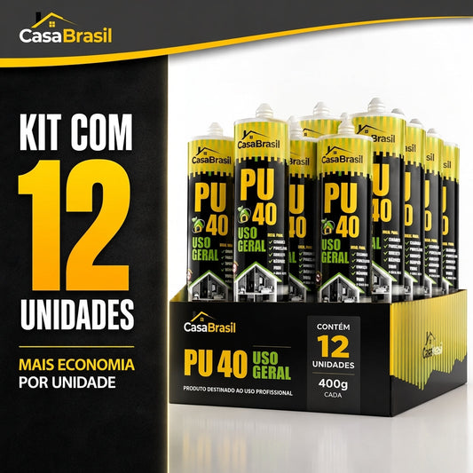 Kit 12 Selante PU 40 Uso Geral – Vedação Profissional Anti Infiltração