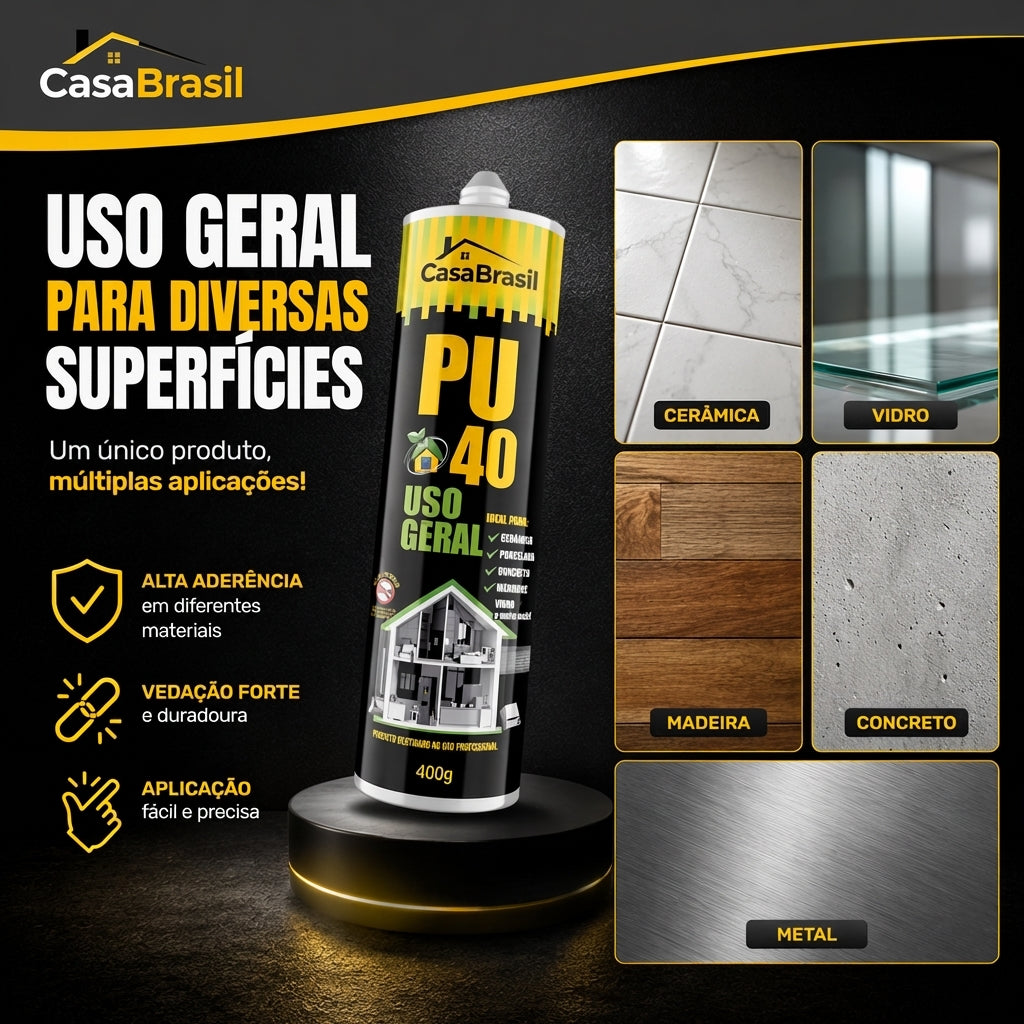 Kit 12 Selante PU 40 Uso Geral – Vedação Profissional Anti Infiltração