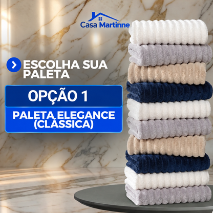 Kit Toalhas Premium Algodão Turco | Kit 15 Banhão + 5 Rosto (BRINDE)